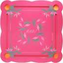 Luxury Floating Mahjong Table for Pool,31.5" EVA Foam Pool Float Board Game Tray with Cup Holders & Tile Slots, American Mahjong Summer Party Supplies (Orchid Bloom Series)(Rose Pink), 31.5 x 31.5 x 2.0 inches