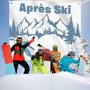 Apres Ski Party Backdrop, Ski Bachelorette Decor, Winter Bachelorette Photobooth, Mountain Camp Bach Party Backdrop