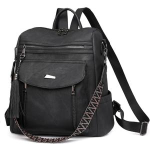GAEKEAO Backpack Purse for Women Fashion Designer Ladies PU Leather Shoulder Bag Convertible Handbags for Travel Daily Use College Black