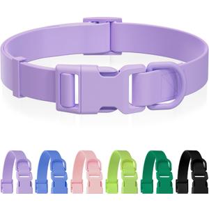 Waterproof Rubber Dog Collar, Odor-Resistant and Easy to Clean, Ideal for Daily Walks, Rainy Days, Swimming and Hiking, Size: L (15.4-24.8 inch)