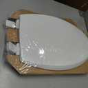 Mayfair Cassel Slow Close Toilet Seat, Easy Clean, Non Slip Premium Wood Seat, Easy Install, Made in USA, Elongated, White