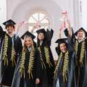 Zeyune 51 Inch Graduation Money Lei Class of 2026 Double Braided Grad Ribbon Leis DIY Graduation Cash Gifts for Congrats Senior High School College Grad Gift(Black and Gold)