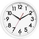 AKCISOT 14 Inch Wall Clock Silent Non Ticking Modern Wall Clocks Battery Operated, Analog Classic Clock Decorative for Bedroom, Kitchen, Home Office, Bathroom, School, Living Room (White)