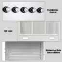 36 inch Range Hood, Wall Mounted Vent Hood in Stainless Steel, Ducted/Ductless Kitchen Hood w/Push Button Control, 3 Speed Exhaust Fan, 3 Pcs Baffle Filters, Energy Saving LED Light