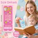 2 x Laffact Easter Bunny Reading Bookmarks - 120Pcs Cute Bunny Ticket Style Book Club Gifts, Colorful Page Marker School Rewards, Readers Accessories Reading Tracker for Book Lover Bookish Romance Reader