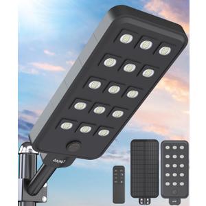 JAYNLT X-15000W Solar Street Lights Outdoor, Ultra-Large 6500K Commercial Parking Lot Lights Dusk to Dawn,IP67 Waterproof Solar Power Flood Security Light for Parking Lot,Garage