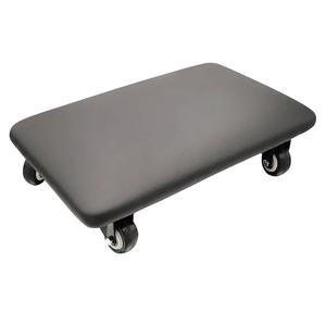 Roller Seat 360 Degree Rotating Low Stool with Wheel Chair PU Leather Universal Swivel Wheels Stool for Home Office Fitness and Garage (Rectangle Black)