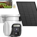 4G LTE Cellular Solar Security Camera Wireless Outdoor, No WiFi Solar Powere Camera Built in SIM Card & Subscription Fee, 350 Live View, 2K Camera with 2 Way Talk, PIR Motion Sensor, Cloud Storage