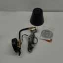 GLOBE Electric 51374 Cleo 1-Light Plug-in or Hardwire Wall Sconce, Matte, Antique Brass Accents, Black Cloth Cord, 14.44