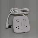 6 Ft Surge Protector Power Strip - 8 Widely Outlets with 4 USB Ports, 3 Side Outlet Extender with 6 Feet Extension Cord, Flat Plug, Wall Mount, Desk USB Charging Station, ETL,White