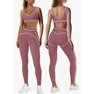 Nirovien Womens 2 Piece Workout Sets Athletic Yoga Outfits Sports Bra and Butt Lifting Leggings Gym Sets, M