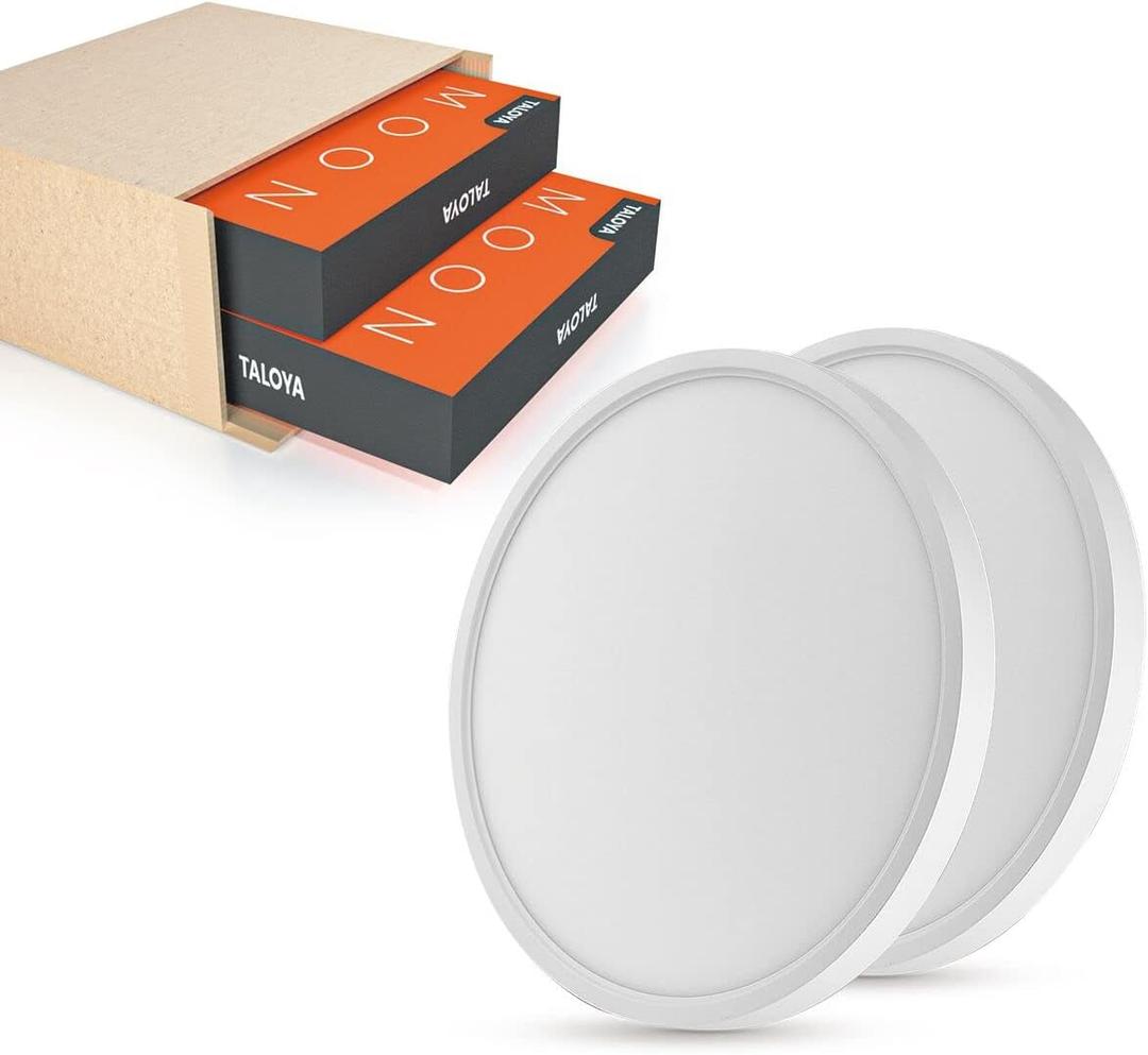 TALOYA 2 Pack 12 Inch LED Flush Mount Ceiling Light Fixture for Living Room Basement Closet Hallway Laundry Room Porch,20W Equivs to 200W 3000k/3500K/4000k/5000K/6500k (White)