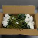 Hananona Artificial Roses in Bulk, Fake Velvet Silk Roses Realistic Rose for Wedding Centerpieces Flower Arrangement Home Decor (50, White)