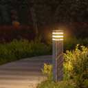SLAWA 23.6In Pathway Lights Bronze E26 Outdoor Waterproof Post Lights Outside Housing Landscape Path Lighting Exterior Sideway Porch Lighting Patio Lawn Bollard Lamp Exterior Floor Lamp with Warm Bulb