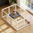 Acrylic Dog Playpen Indoor，Exercise Pen with Door, 24" H, White, 10 Panels