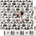JumpOff Jo - Extra Large Waterproof Foam Padded Play Mat for Infants, Babies, Toddlers, Play Pens & Tummy Time, Foldable Activity Mat, 77 x 70 x 0.6 inches (Black and White)