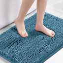 H.VERSAILTEX Bath Mat Bathroom Rug Bath Rugs for Bathroom Non Slip Bath Mats Extra Thick Chenille Rug 17" x 24" Absorbent Soft Shaggy Washable Dry Fast Plush Rugs for Bathtubs - Dark Teal