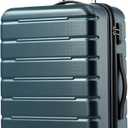 Coolife Luggage Suitcase Carry-on Spinner TSA Lock USB Port Expandable (only 28) Lightweight Hardside Luggage (Teal Blue, L(28in))