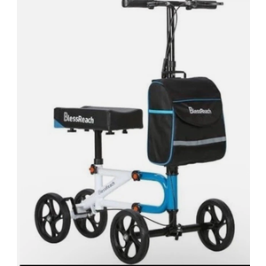 BlessReach Steerable Knee Scooter for Adults, Foldable w/Dual Brake, WB2111 Blue