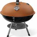 GasOne  14-inch Portable Barbecue Grill with Thermometer - 3-Point Locking Lid for Heat Preservation  Dual Venting System  Small Charcoal Grill for Backyard, Camping, Boat