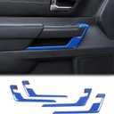 Aunginsy 4Pcs Inner Door Handle Panel Strip Trim Compatible with Toyota Tundra Crew Max 2022-2026, Car Front Rear Door Panel C-Shaped Decorative Cover C-Type Protection ABS Interior Accessories (Blue)