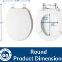 Mayfair Cassel Slow Close Toilet Seat, Easy Clean, Non Slip Premium Wood Seat, Easy Install, Made in USA, Round, White