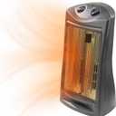 Comfort Zone Space Heaters for Indoor Use, Portable Electric Heater, Adjustable Thermostat, Infrared Heat, Quartz Tower Space Heater with 2 Heat Settings, Bedroom Heater, Black