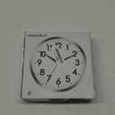 Wall Clock Metal Frame Glass Cover Non-Ticking Number Quartz Wall Clock 12inch Modern Quartz Design Decorative Indoor/Kitchen Silver