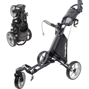Caddytek CaddyLite One Swivel Version 8 Golf Push Cart Version 8  3-Wheel, 360 Swivel Front Wheel, One-Click Folding, Lightweight, Adjustable Handle (Dark Grey)