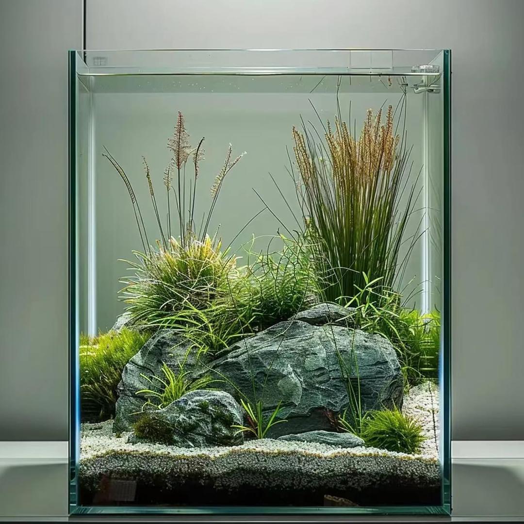 Vimvins 5 Gallon Glass Fish Tank, Easy to Maintain Small Aquarium for Betta/Snails/Shrimp and Aquatic Planting.