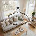 60" Black Wagon Wheel Chandelier 36 Light Large Farmhouse Chandeliers for High Ceiling Hanging Modern Round Pendant Lighting Fixture for Living Room Foyer Entryway Dining Room Kitchen