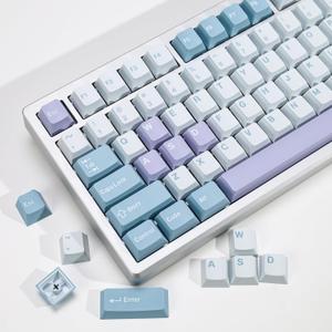 Illusion PBT Double Shot Keycap Set,174 Keys Cute Blue Custom Key Cap Keycaps 70 Percent Cherry Profile Keycaps for 61/64/68/84/87/100/104/108 Mechanical Keyboard