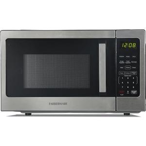 Farberware Stainless Steel Microwave Oven 0.9 cu. ft. 900 Watts, Countertop
8 Auto Cook Presets, 10 Power Levels, Defrost Options, Express Cook, +30 Second Function, LED Display, Child Safety Lock