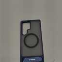 TORRAS Strong Magnetic & Seamless Stand for Samsung Galaxy S25 Ultra Case, Fit for MagSafe, Mil-Grade Drop Protection, Kickstand for Samsung Galaxy S25 Ultra Case, Translucent Back/Blue Edge