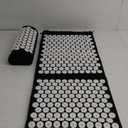 XiaoMaGe Acupressure Mat and Pillow Set with Bag - Extra Long Acupuncture Mat for Neck & Back Pain Relief- Naturally Relaxation Gift for Women - Stress Relief Massage Mat (Black)