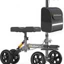 Knee Scooter for Adult for Foot Surgery, with All Terrain Wheels & Shock Absorption, Foldable Steerable Knee Walker, Comfort Pad, Dual Brakes, Crutch Alternative for Broken Foot/Ankle Recovery,Grey