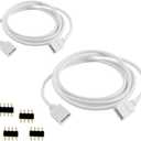 RGBZONE 2Packs 1.5M/4.92Ft 4PIN LED RGB Extension Cable Wire for 5050 3528 2835 RGB LED Strip Light