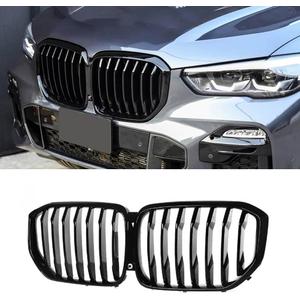 MAXDOM Replacement Front Upper Grill Fit for BMW (2019-2023) X5 G05  Gloss Black Single Slat ABS Grille