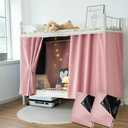 HAOZAIKEJI Student Bunk Bed Curtains Dormitory Blackout Bed Drapes for Loft Bed Forest Moon Curtain for Bed Frame Dustproof Decorative Shading Canopy for Bottom Bunk Bed, 2pcs, Pink (45"W x 78"L (Pack of 2))