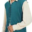 Century Star Pirate Vest Men - Renaissance Costume Men Medieval Viking Gothic Steampunk Sleeveless Halloween Costumes (Green, S)