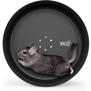 15" Aluminum Alloy Chinchilla Exercise Wheels - Large Small Animals Running Wheels for Chinchilla Syria Hamsters Fancy Rats Hedgehog Other Small Animals (Black)