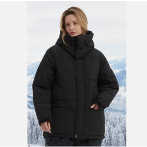 NOMADIKA Oversize Waterproof Ski Jacket Thick Snow Coats with Detachable Hood Winter Skiing Snowboard Jackets for Women Men, Black Size XL