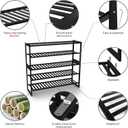 Shoe Rack Bamboo 5 Tier Shoe Organizer, Storage 20-25 Pairs for Closet Entryway, Stackable Large Tall Shoe Shelf Holder Stand Cubby for Door Hallway Bedroom Garage (5-tier-long/32.5*10.5*30.3in)