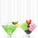 50 Pcs Disposable Plastic Martini Glasses for Parties 5oz, Unbreakable Clear Cocktail Dessert Parfait Glasses, Mini Martini Cups for Wedding Party Bowl Wine Ice Cream