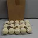 pdpdoc 15 Pcs Velvet Christmas Balls, 3.15" Large Velvet Christmas Ornaments Balls, Plastic Shatterproof Flocked Ornaments for Xmas Tree Holiday Party Decorations (A - Cream White)