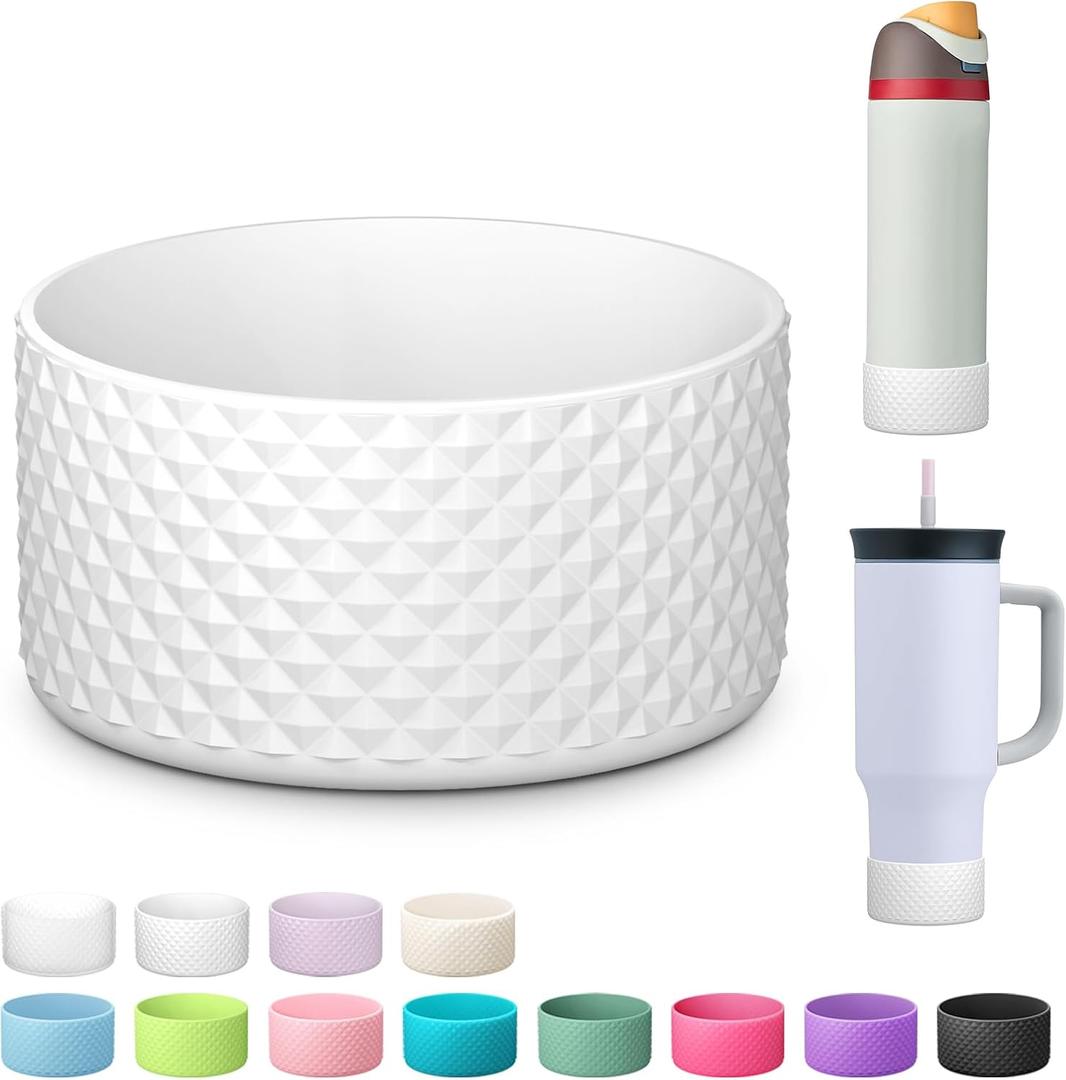 5 x Silicone Boot for Owala Water Bottle 24 oz 32 oz 40 oz, Anti-Slip Protective Sleeve for FreeSip/Twist/Flip Stainless Steel Water Bottles Accessories (White)