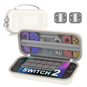 3 x LIFUFUTEE Switch 2 Case for Nintendo Switch 2 (2025)  Switch Carrying Case Shockproof Hard Shell Protective for Switch 2 Accessories, Portable Travel Case Holds 10 Game Cartridges (Black-Small)