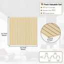 RITOLLO 16-Pack PVC Slat Wall Panels for Interior Wall Decor, 19.7 x 19.7in 3D Fluted Panels, Cuttable Drop Ceiling Tiles for Bathroom, Studio and TV Background, Water-Proof & Renter-Friendly(Oak)