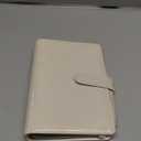 A5 6 Ring Binder Cover Crocodile - Large PU Leather Notebook Binder with Hidden Snap Buckle, Refillable Budget Planner, Beige