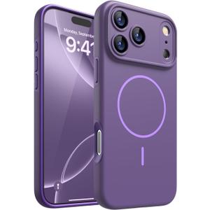Magnetic for iPhone 17 Pro Max Case, [Matte Solid Color] [Full Camera Protection] Protective Case for iPhone 17 Pro Max - Deep Purple
